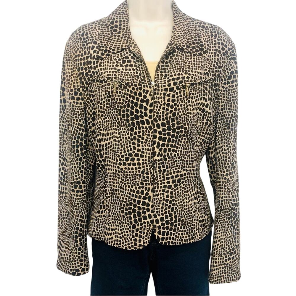 Allison Taylor Animal Print Silk Jacket - Picture 9 of 16